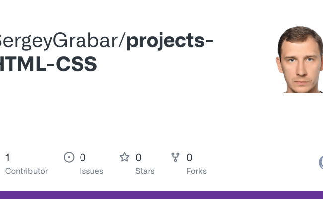 GitHub - SergeyGrabar/projects-HTML-CSS