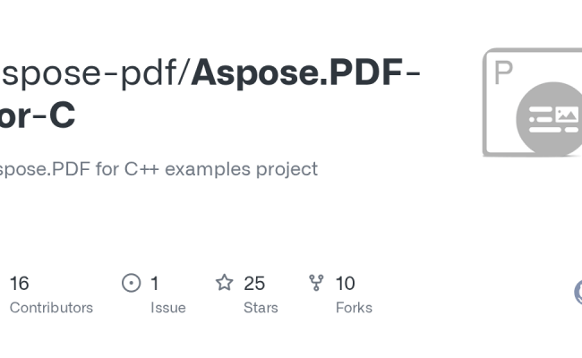 GitHub - Aspose-pdf/Aspose.PDF-for-C: Aspose.PDF For C++ Examples Project