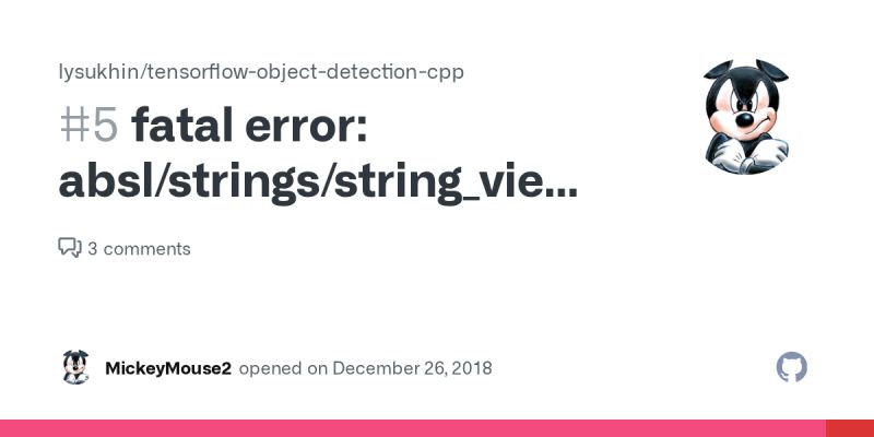 Fatal Error Absl Strings String View H Issue 5 Lysukhin Tensorflow Object Detection Cpp - Stunning Minimal Pattern - Desktop
