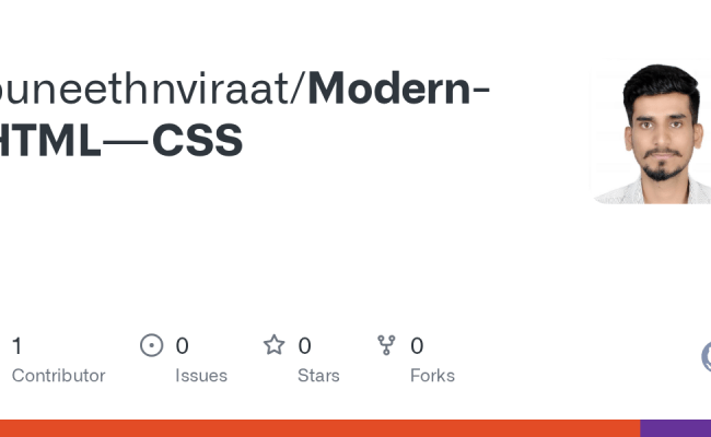 GitHub - Puneethnviraat/Modern-HTML---CSS