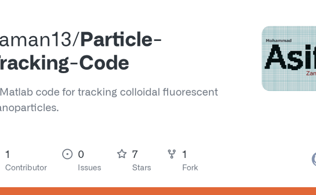 GitHub - Zaman13/Particle-Tracking-Code: A Matlab Code For Tracking Colloidal Fluorescent ...