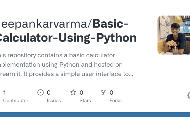 GitHub - Deepankarvarma/Basic-Calculator-Using-Python: This Repository ...