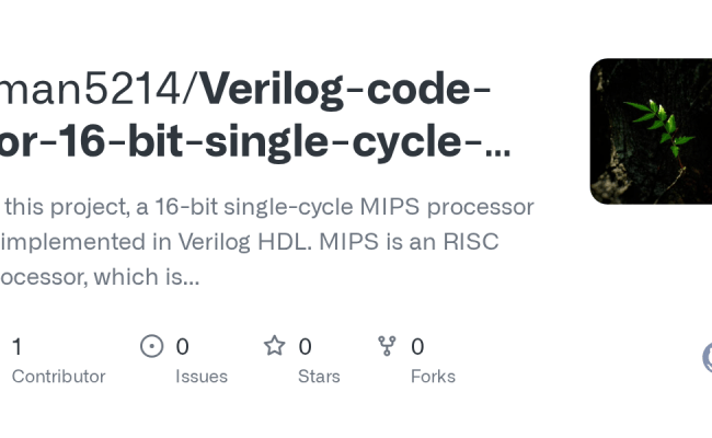 GitHub - Iman5214/Verilog-code-for-16-bit-single-cycle-MIPS-processor ...