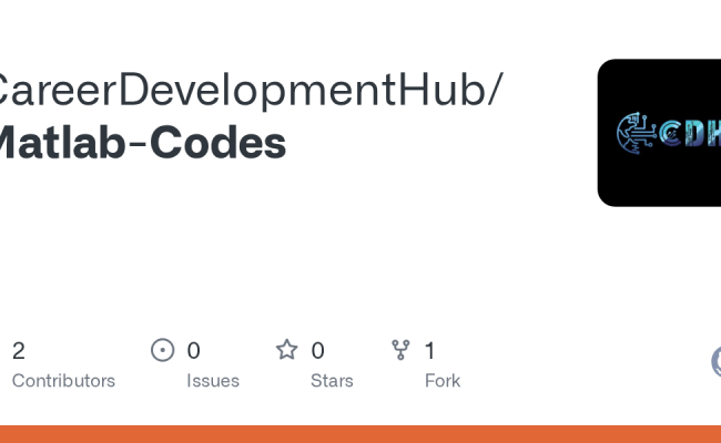 GitHub - CareerDevelopmentHub/Matlab-Codes