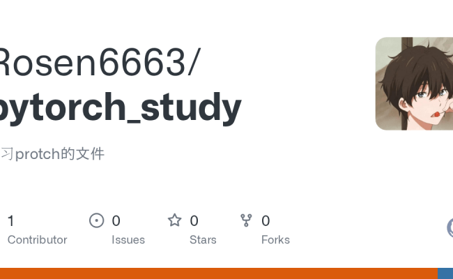 GitHub - Rosen6663/pytorch_study: 学习protch的文件
