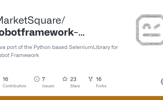 GitHub - MarketSquare/robotframework-seleniumlibrary-java: Java Port Of ...