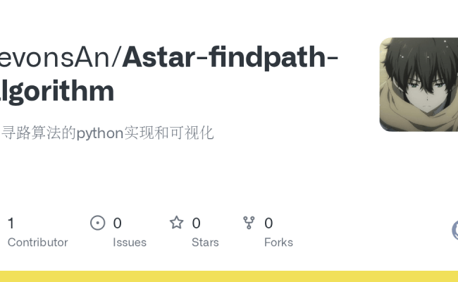GitHub - JevonsAn/Astar-findpath-algorithm: A*寻路算法的python实现和可视化