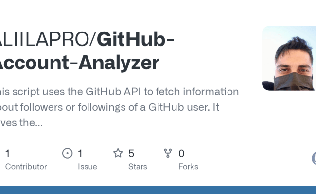 GitHub - ALIILAPRO/GitHub-Account-Analyzer: This Script Uses The GitHub ...