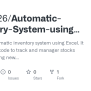 GitHub - Zenzen26/Automatic-Inventory-System-using-Excel: This Is An ...