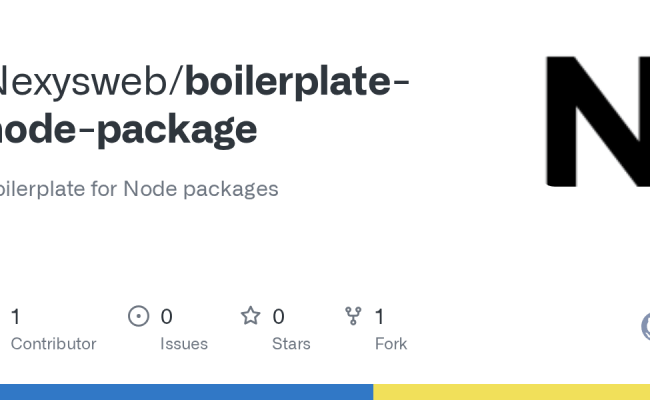GitHub - Nexysweb/boilerplate-node-package: Boilerplate For Node Packages