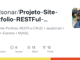 Github Madsonar Projeto Site Portfolio Restful Crud Javascript Nodejs