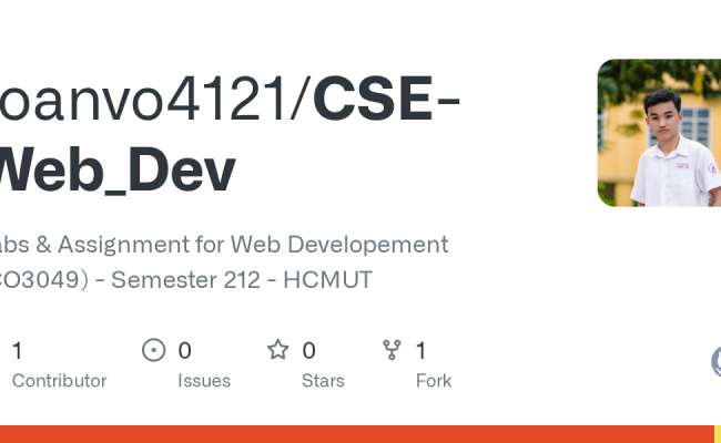 GitHub - Toanvo4121/CSE-Web_Dev: Labs & Assignment For Web Developement ...