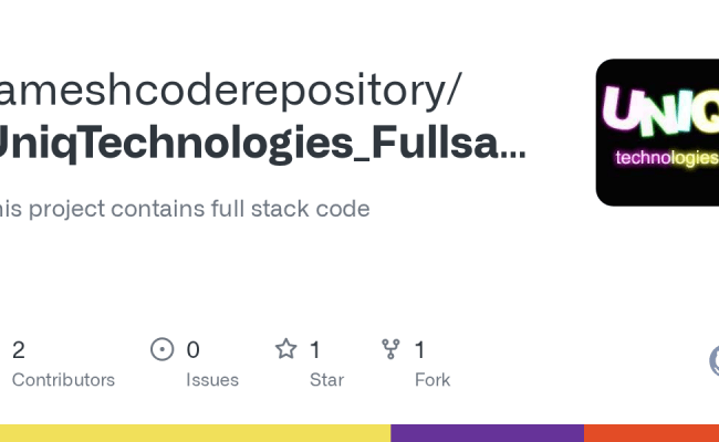 GitHub - Rameshcoderepository/UniqTechnologies_Fullsatckcode: This ...