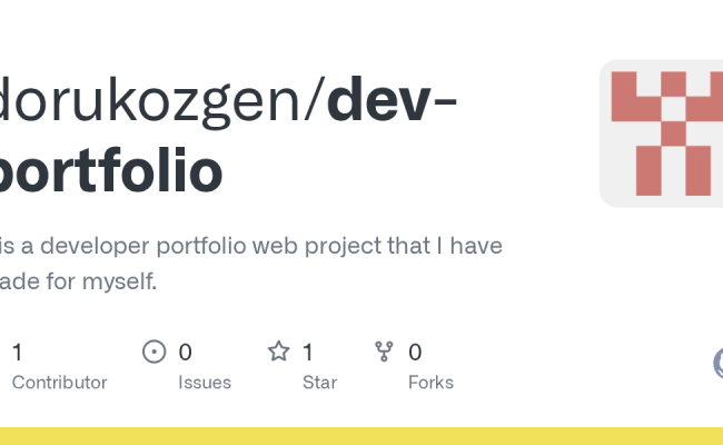 GitHub - Dorukozgen/dev-portfolio: It Is A Developer Portfolio Web ...