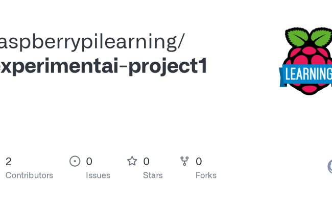 GitHub - Raspberrypilearning/experimentai-project1