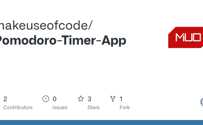 GitHub - Makeuseofcode/Pomodoro-Timer-App