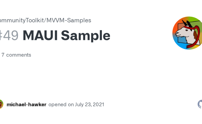 MAUI Sample · Issue #49 · CommunityToolkit/MVVM-Samples · GitHub