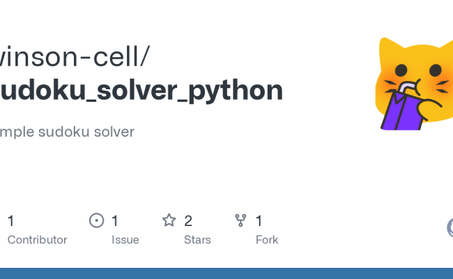 GitHub - Winson-cell/sudoku_solver_python: Simple Sudoku Solver