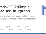 Github Pedrodev2007 Simple Tic Tac Toe In Python A Simple Tic Tac