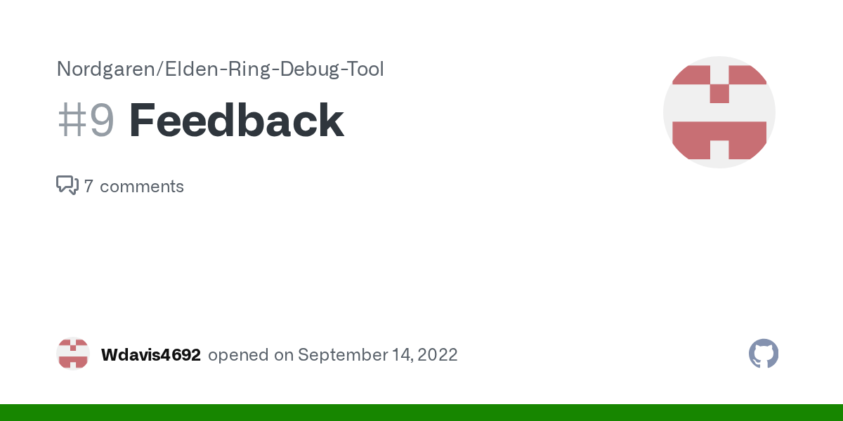 Feedback · issue #9 · nordgaren/elden-ring-debug-tool · github