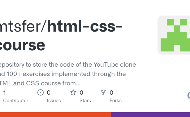 GitHub - Mtsfer/html-css-course: Repository To Store The Code Of The ...