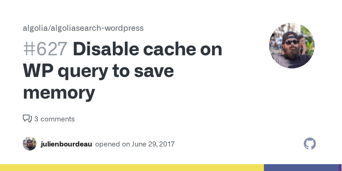 Many of our customers report huge decreases in load times simply by migrating to kinsta. Disable Cache On Wp Query To Save Memory Issue 627 Algolia Algoliasearch Wordpress Github