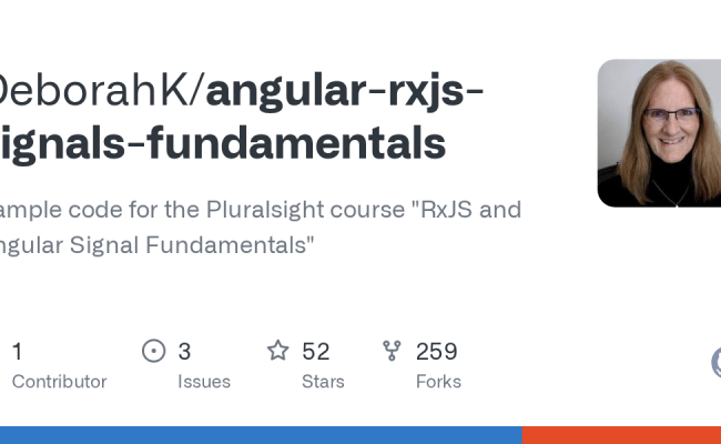 GitHub - DeborahK/angular-rxjs-signals-fundamentals: Sample Code For ...