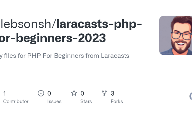 GitHub - Clebsonsh/laracasts-php-for-beginners-2023: My Files For PHP ...
