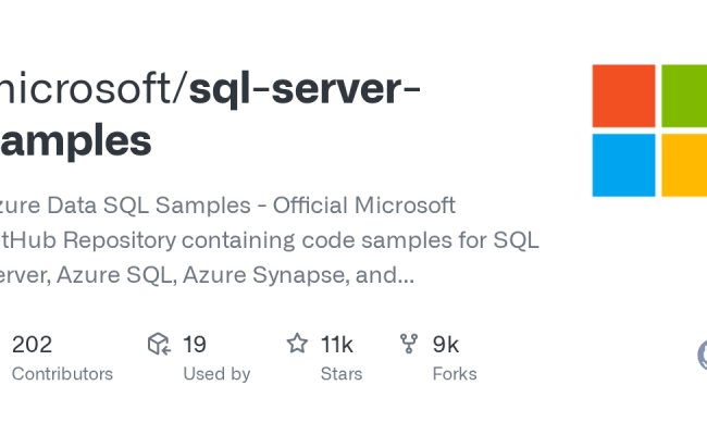 GitHub - Microsoft/sql-server-samples: Azure Data SQL Samples ...