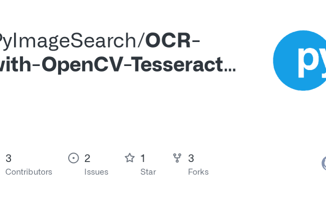 GitHub - PyImageSearch/OCR-with-OpenCV-Tesseract-and-Python