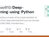 Github Pranav910 Deep Learning Using Python This Repository Consists
