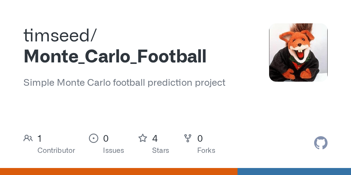 Find recommended bets to make profit . Github Timseed Monte Carlo Football Simple Monte Carlo Football Prediction Project