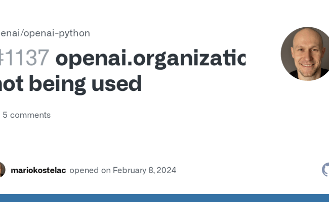 Openai.organization Not Being Used · Issue #1137 · Openai/openai-python ...