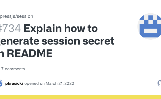 Explain How To Generate Session Secret In README · Issue #734 ...