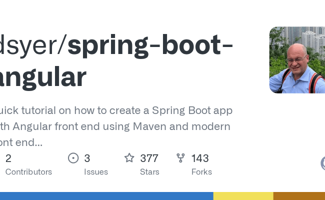GitHub - Dsyer/spring-boot-angular: Quick Tutorial On How To Create A ...