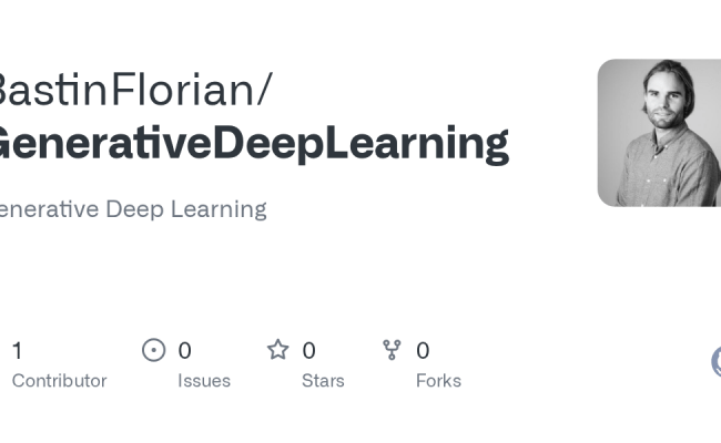 GitHub - BastinFlorian/GenerativeDeepLearning: Generative Deep Learning
