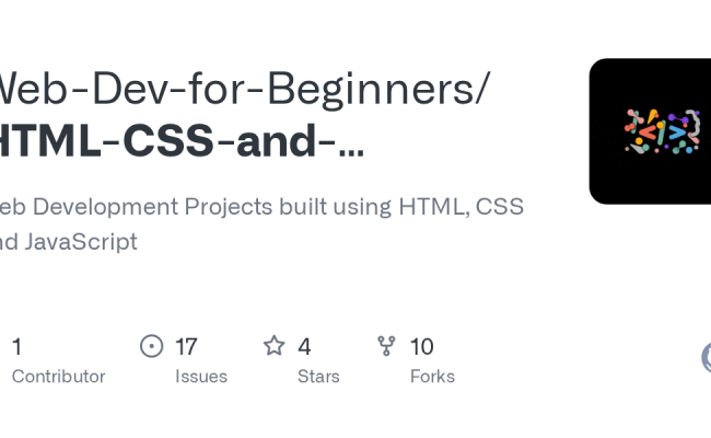 GitHub - Web-Dev-for-Beginners/HTML-CSS-and-JavaScript-Projects: Web ...