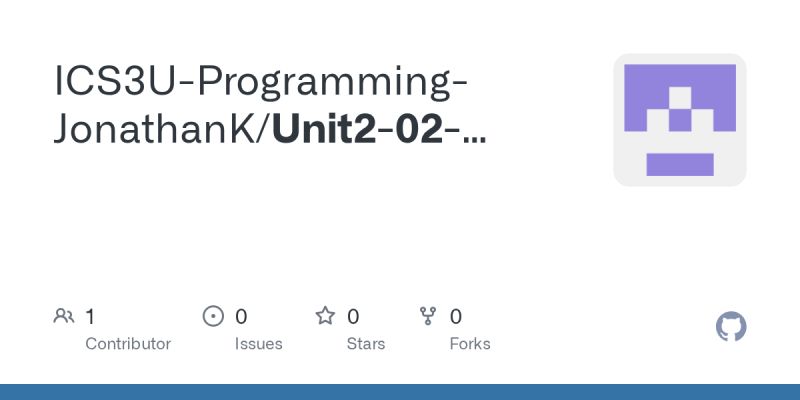 Github Ics3u Programming Kevinc Unit2 02 Cpp - Best Sunset Images in Retina
