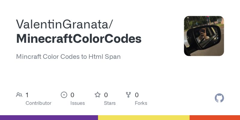 GitHub - ValentinGranata/MinecraftColorCodes: Mincraft Color Codes to ...