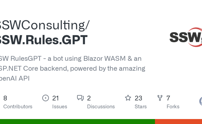 GitHub - SSWConsulting/SSW.Rules.GPT: SSW RulesGPT - A Bot Using Blazor ...