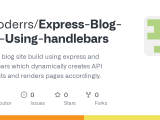 Github Decoderrs Express Blog Site Using Handlebars This Is A Blog