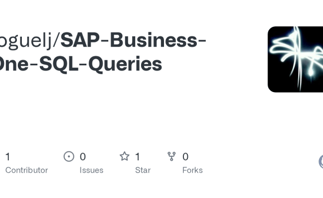 GitHub - Roguelj/SAP-Business-One-SQL-Queries