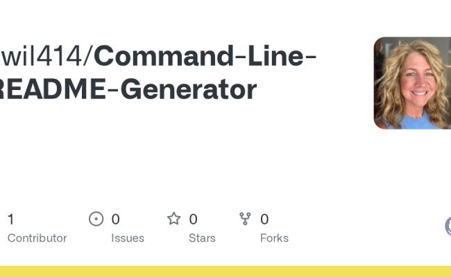 GitHub - Awil414/Command-Line-README-Generator