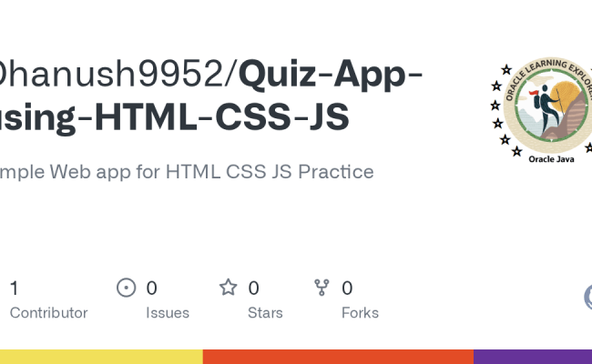 GitHub - Dhanush9952/Quiz-App-using-HTML-CSS-JS: Simple Web App For HTML CSS JS Practice
