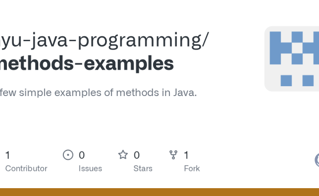 GitHub - Nyu-java-programming/methods-examples: A Few Simple Examples ...