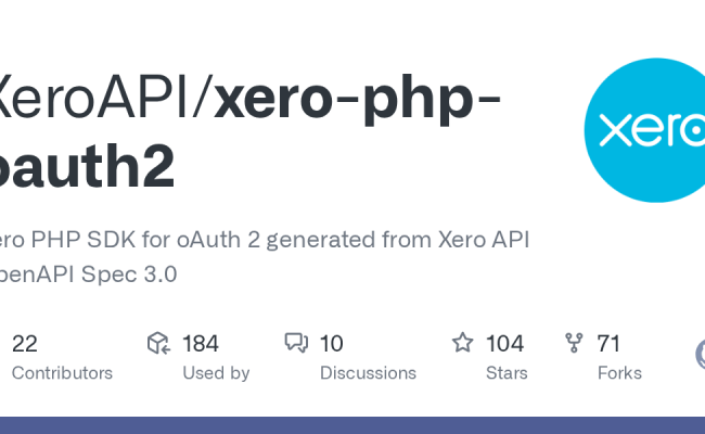 GitHub - XeroAPI/xero-php-oauth2: Xero PHP SDK For OAuth 2 Generated ...