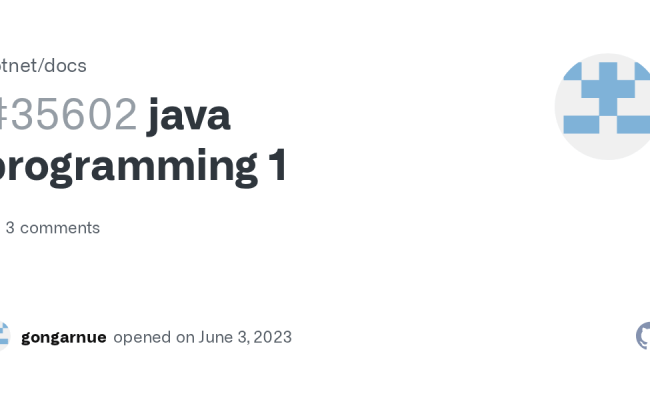 Java Programming 1 · Issue #35602 · Dotnet/docs · GitHub