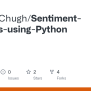 GitHub - AakashChugh/Sentiment-Analysis-using-Python