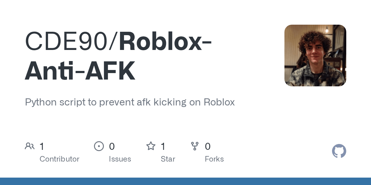 GitHub CDE90 Roblox Anti AFK Python Script To Prevent Afk Kicking On Roblox Anti AFK