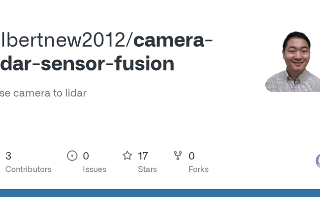 GitHub - Albertnew2012/camera-lidar-sensor-fusion: Fuse Camera To Lidar